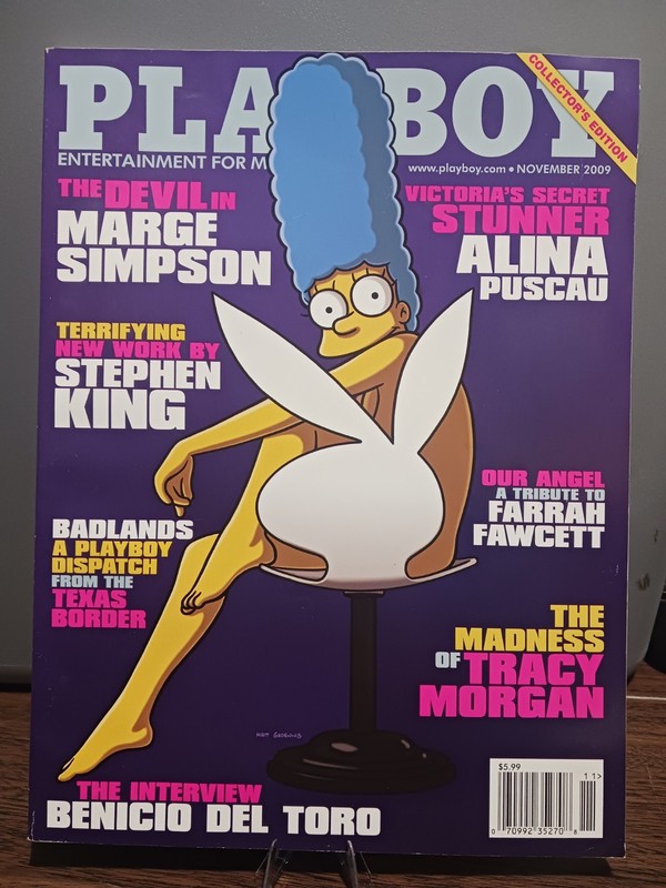 2008 Marge Simpson Playboy Magazine  AUTOGRAPHED CENTERFOLD Julie Kavner Signed