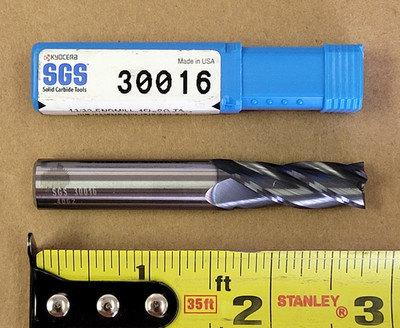 13/32'' SGS 30016 CARBIDE END MILL 13/32 X 7/16 X 1 X 2-3/4 SER 01S 4FLUTE