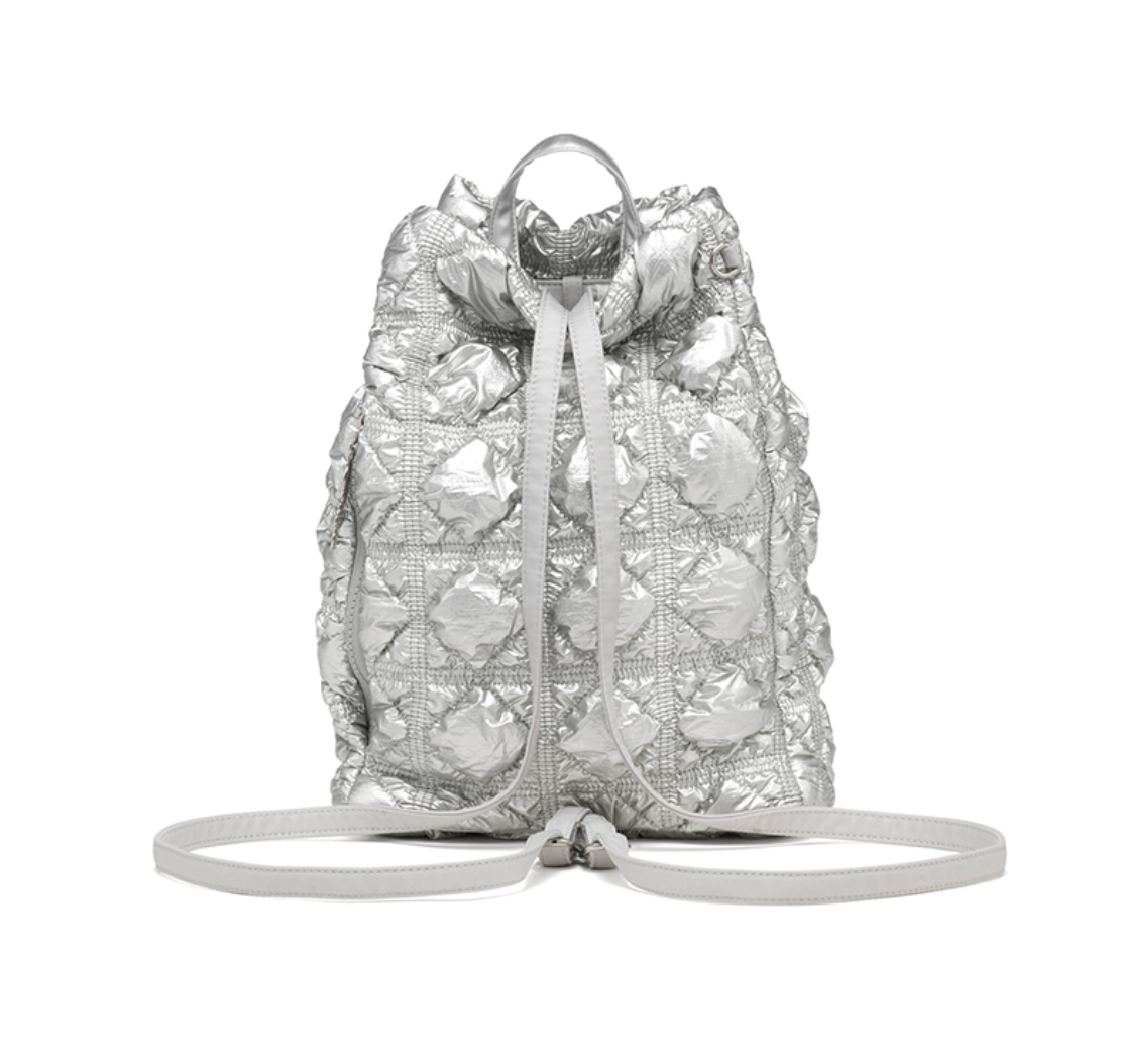 Carlyn Clover Backpack SILVER / Nana Bag, Backpack, Sling