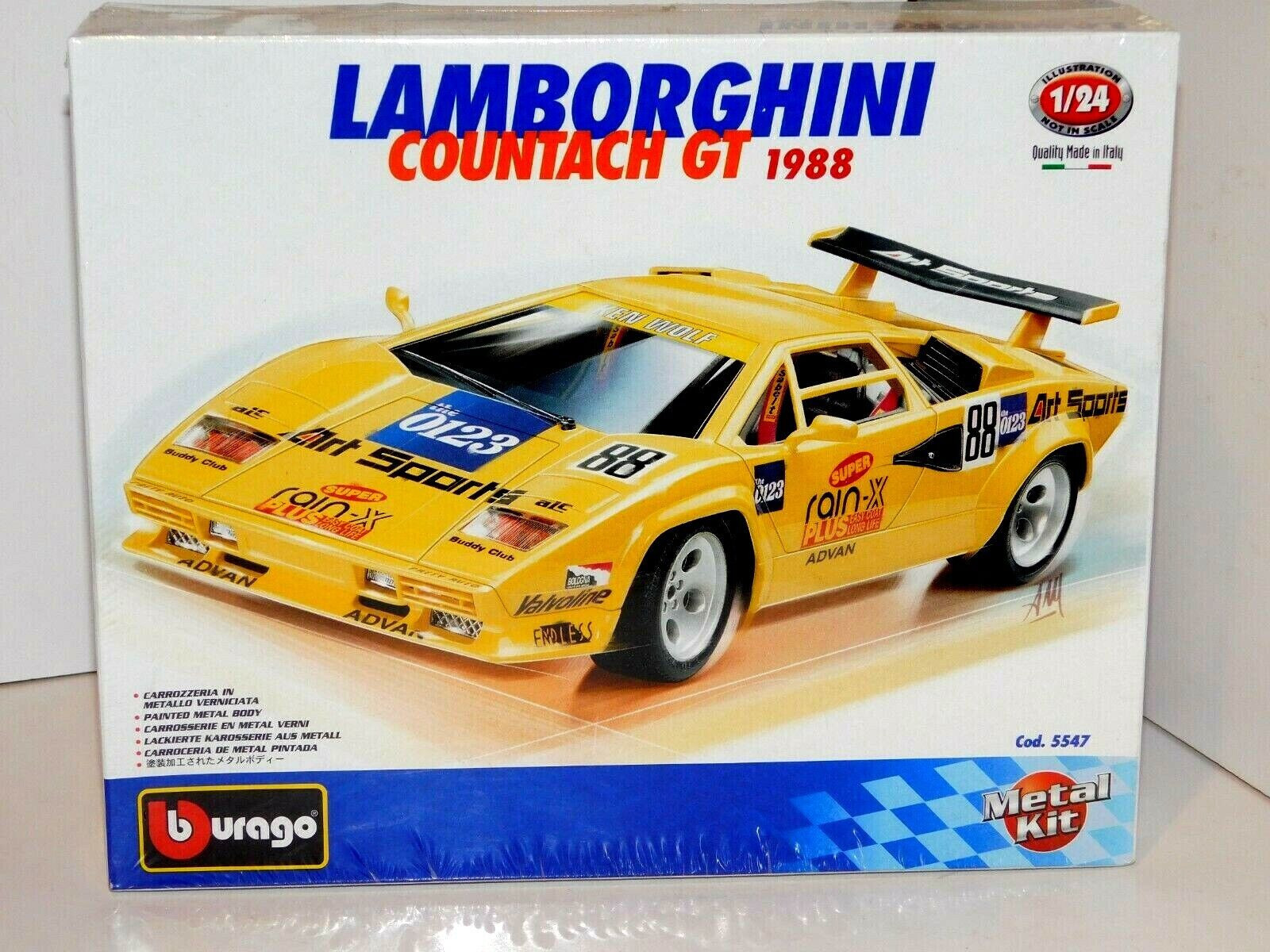 Modèle Réduit Burago Lamborghini Countach 5000 S - N°93 Road Atlanta - Échelle 1/43 - Occasion