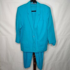 Gitano vintage women's size 8 blazer pants set blue color see below