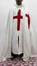 Medieval Knights Templar Surcoat Hooded Cape Cloak/Tunic Complete Costume Set