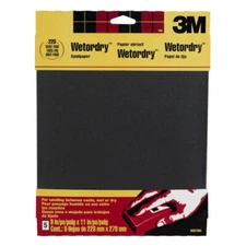 3M Wetordry Sandpaper, 9 in. x 11 in., Very Fine Grit, 5 Sheets/Pack