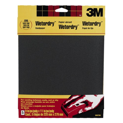 3M Wetordry Sandpaper, 9 in. x 11 in., Very Fine Grit, 5 Sheets/Pack - 第 1/1 張圖片