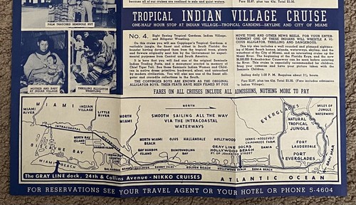 MIAMI BEACH FL SIGHTSEEING LINEA GRIGIA BARCA CROCIERE-GREYHOUND BUS TOUR BROCHURE - Foto 9 di 9