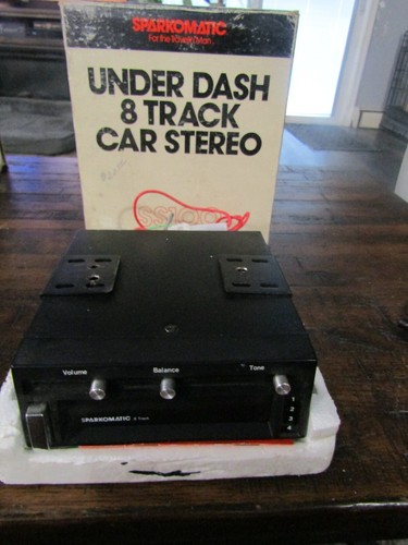 VINTAGE SPARKOMATIC SS100 UNDER DASH 8 TRACK CAR STEREO | eBay