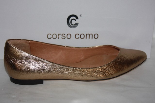 gold women's flats
