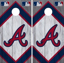 Atlanta Braves Cornhole Wrap MLB Wood Game Board Skin Set Vinyl Decal CO466