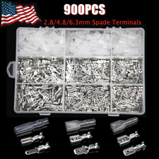 900pc Assortment Electrical Wire Crimp Connectors Male Female Spade Terminal Set