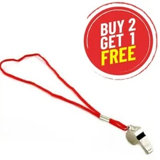 1 Metal Whistle & Lanyard Emergency Survival, Party's BUY 2 GET 1 FREE