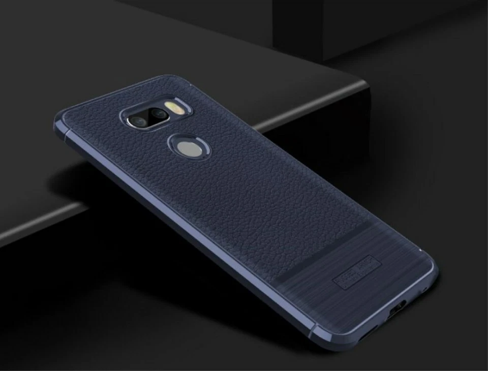 Funda blanda TPU para LG V30/V30s Plus. Cuero de goma de diseño premium a prueba de golpes Foto 3 de 4