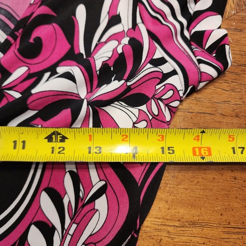 VTG Y2K Womens M Black Pink Empire Waist Midi Dress Funky Groovy Candy Rain - Picture 7 of 9