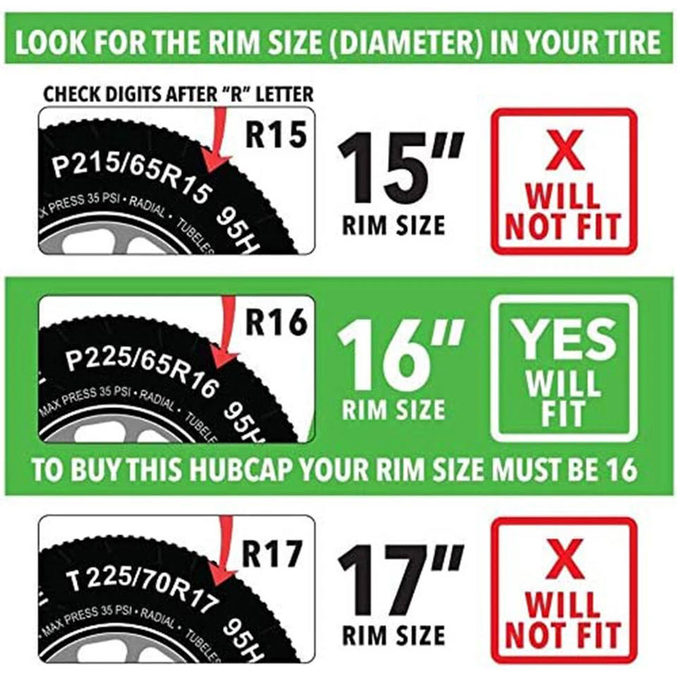 Tapacubos ABS de 16" 4 piezas cubiertas de llanta para Dodge Nitro 2007-2012 R16 neumáticos y acero Foto 3 de 4