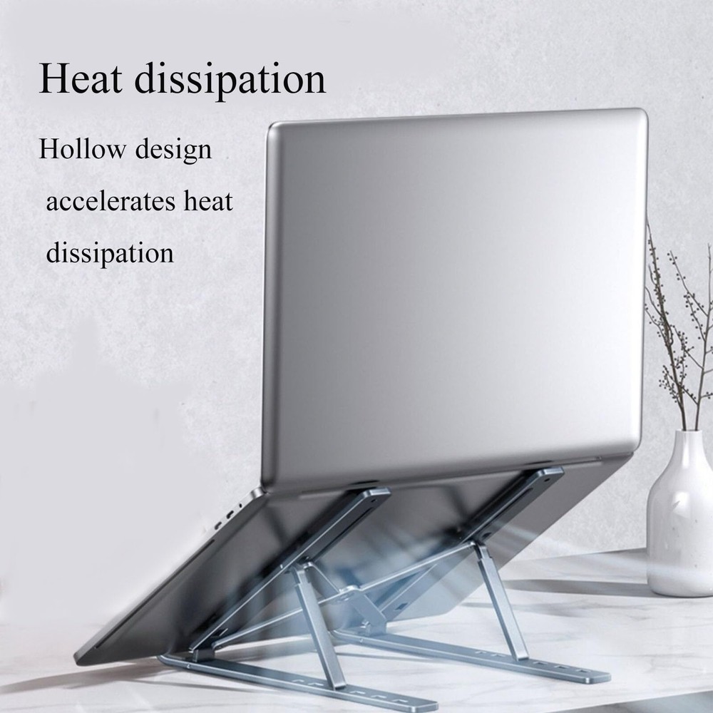 Foldable Aluminum Laptop Stand with Heat Booster for Portability and Ergonomics  