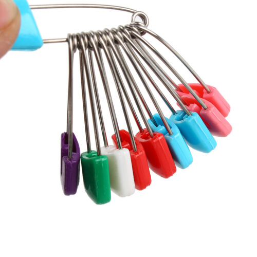 10pcs Craft Sewing Safety Pins Hold Locking Baby Kids Dress Cloth Nappy US - Picture 1 of 6