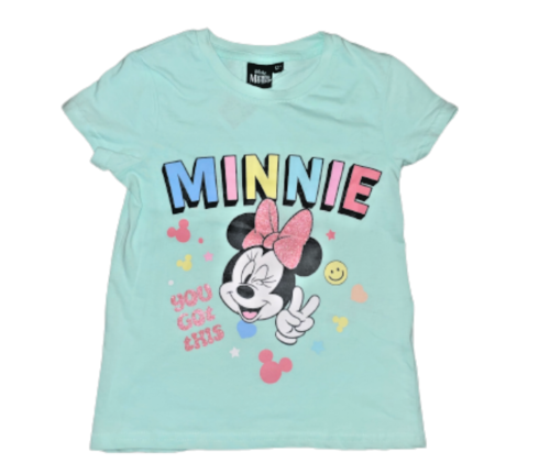 Disney Mickey Minnie Mouse Shirt Glitter Mica Cotton 98 116 122 128 - Picture 1 of 2