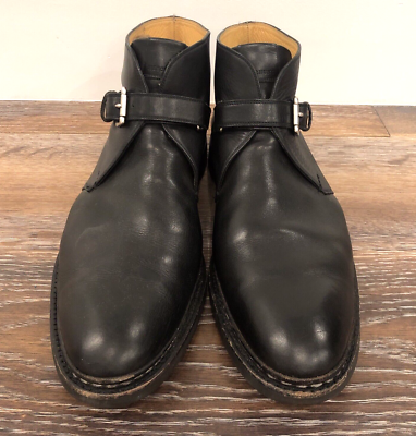 Heschung Chêne Chelsea Calf Leather Monk Strap Black Boots  display picture 1