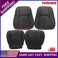 Driver /Passenger Perforated Leather Seat Cover Black For 2008-2013 Infiniti G37
