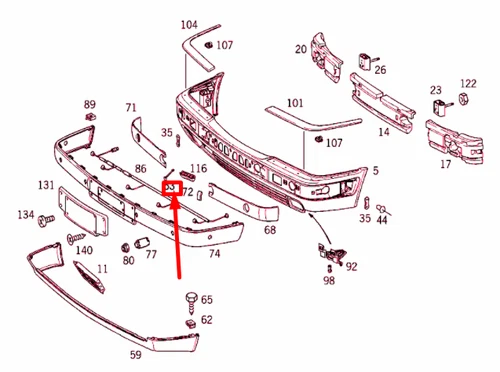 NEU MERCEDES-BENZ E W210 FRONT BUMPER TRIM HANDING STRAP A0069882878 ORIGINAL - Bild 1 von 10