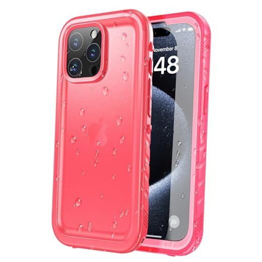Case Waterproof - Built in Screen Protector [IP68 for iPhone 15 Pro Pink