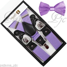 New Mens Convertible Suspenders Adjustable Elastic Braces And Pretied Bow tie
