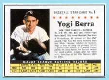 2022-1961 Cereal Card - # 1 Yogi Berra - New York Yankees