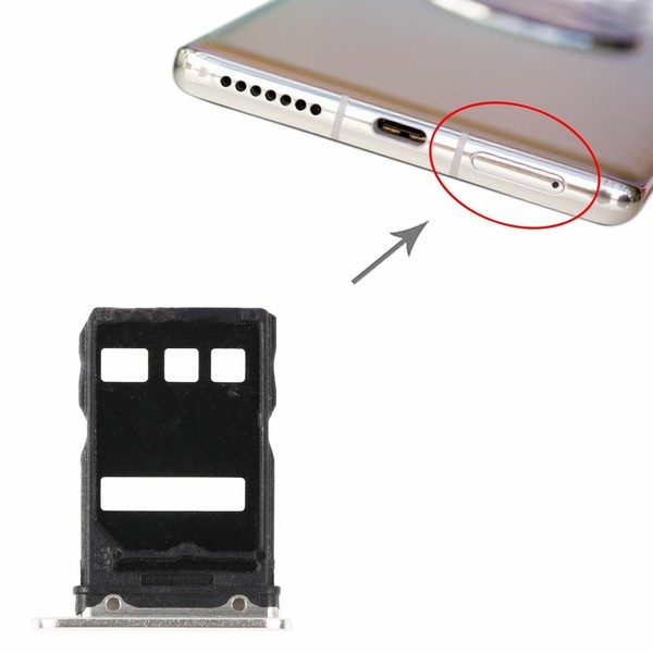 FüR Huawei Mate 40 SIM Card Tray + NM Card Tray Karten Halter Silber Neu-image