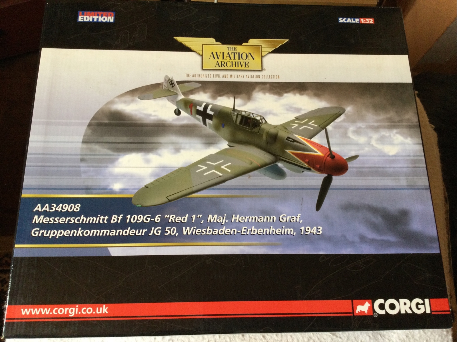 CORGI 1/32 AA34901 - MESSERSCHMITT BF109G 'RED 6