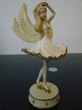 Russ Berrie Dancing Fairy - A Winter's Fairyland Ornament (white/Gold) = Boxed
