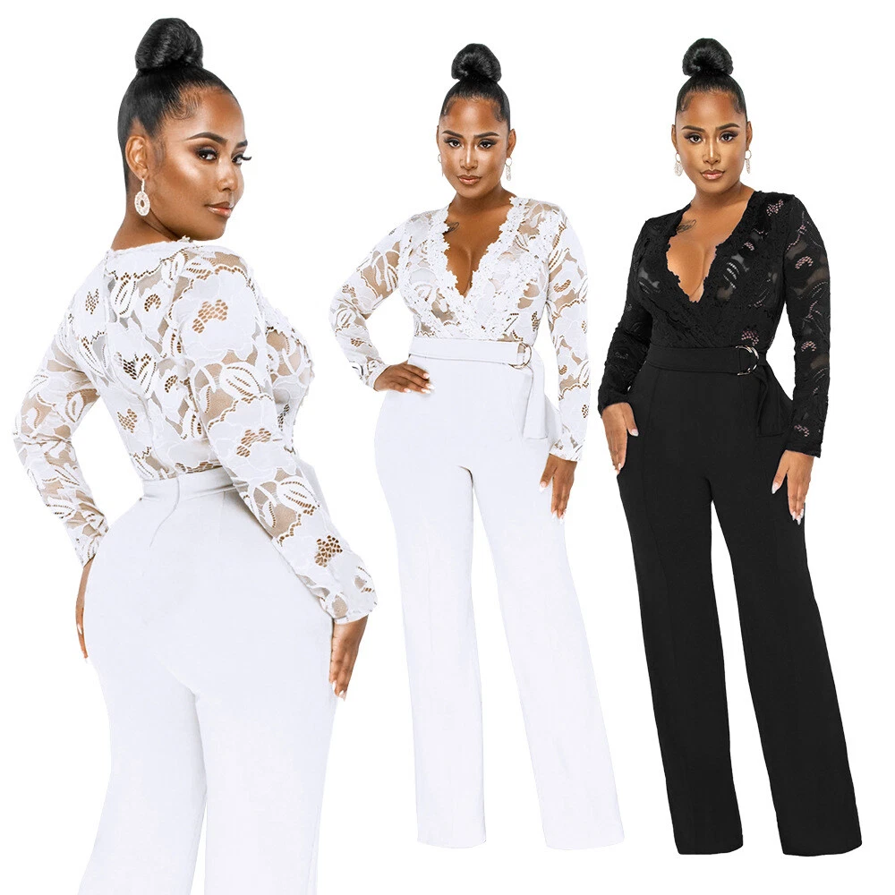 V neck jumpsuit long sleeve 2025