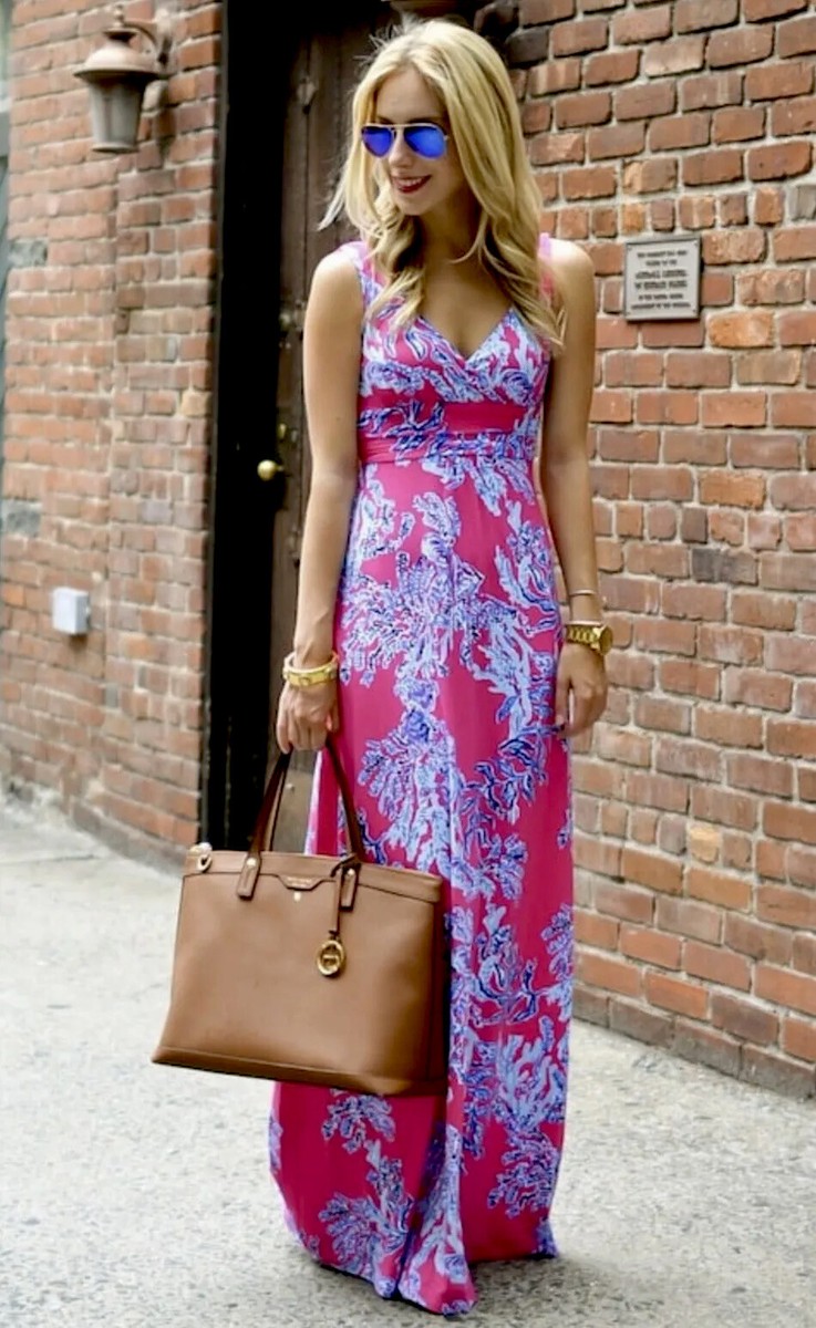 maxi dress color block Bella and Bloom Boutique