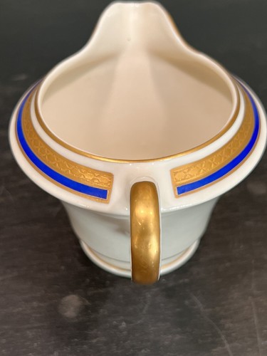 Syracuse China Old Ivory Wayne Pattern O.P.CO Sugar & Creamer Blue Gold Trim USA - Picture 9 of 13