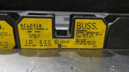 Bussmann BC6031B Class CC Fuse Holder 1P 30A 600V Lot of 3 - Picture 2 of 5