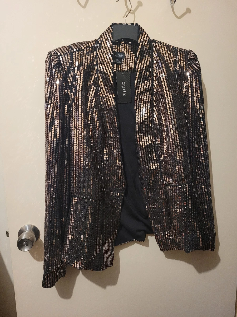 Silver sequin deals jacket plus size