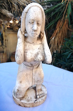 ancienne sculpture africaine femme en céramique déco jardin