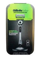 Gillette Labs Men's 5-Blade Razor w/ Magnetic Stand, Travel Case & 3 Cartridges