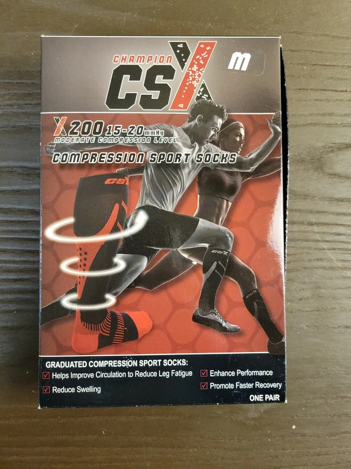 Champion CSX X200 15-20mmHg Compression Sports Socks Size Medium - Image 4 of 4