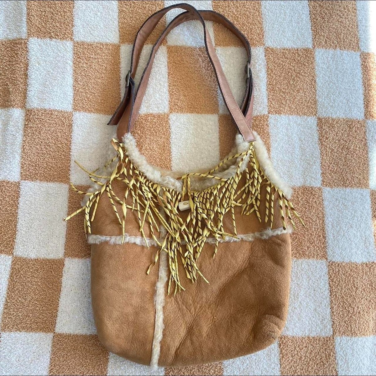 SCULLY FURRY UGG PURSE WINTER SHOULDER TOTE BAG PURSE