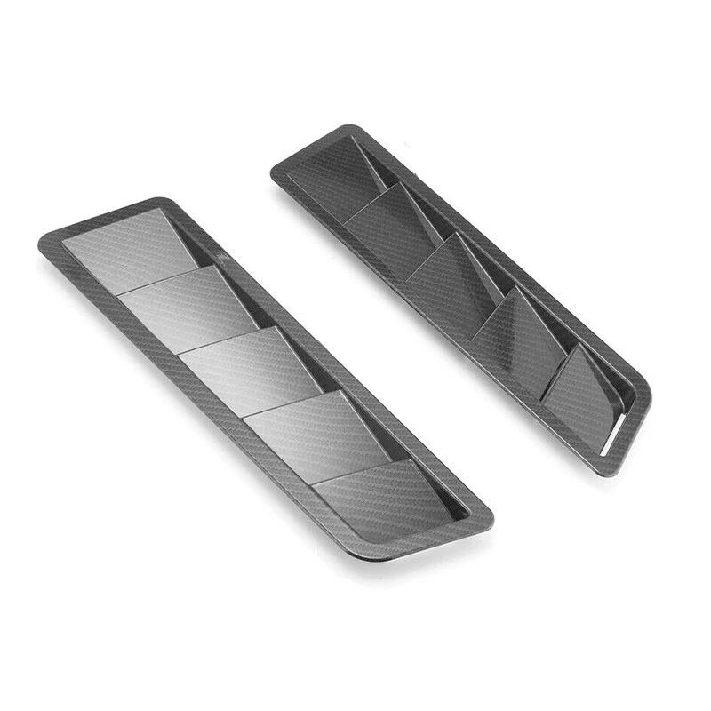 Universal Car Hood Vent Louver Scoop Trim Air Flow Intake Cooling Panel Black×2 - Image 4 of 4