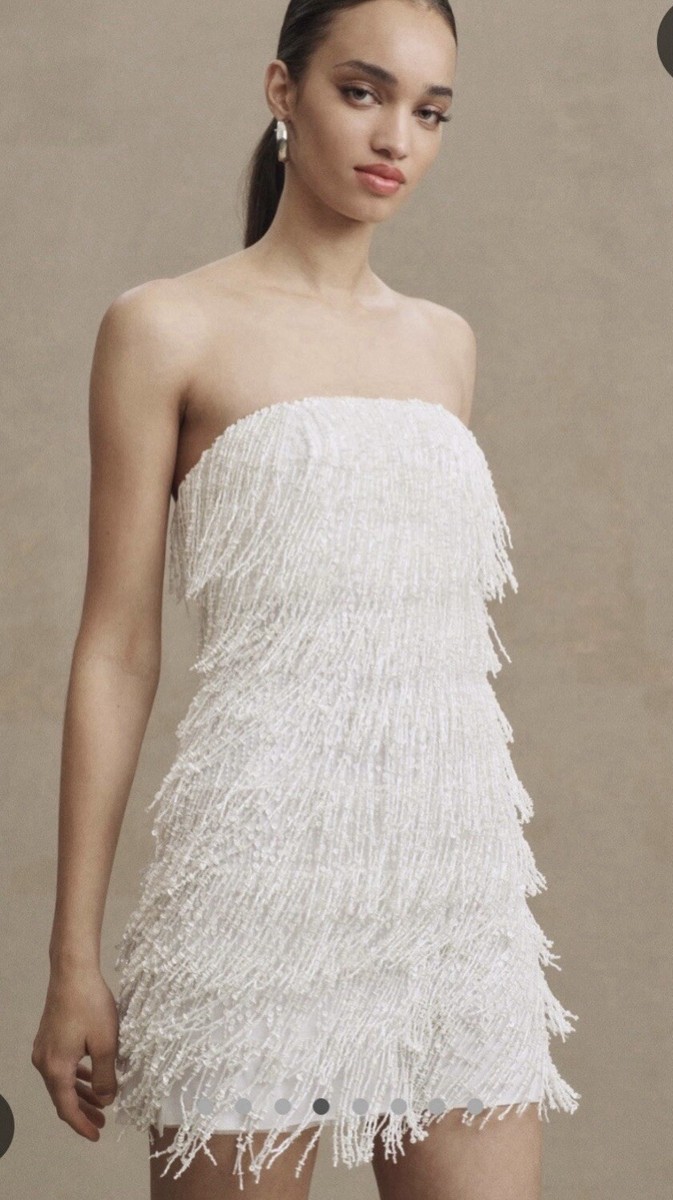 knee length dresses for ladies Glitzy Sparkle Rhinestone Fringe Mini Dress main image 0