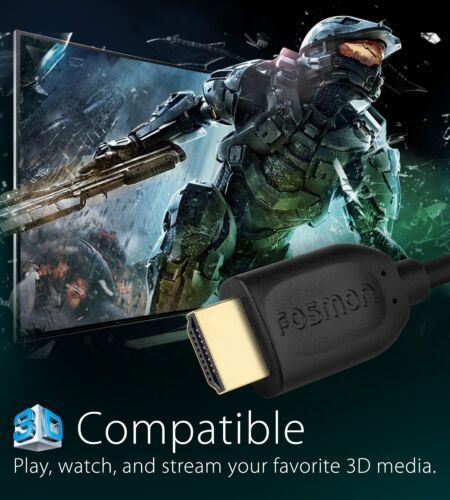 Fosmon 25FT HDMI Certified Premium Gold Cable 1080P for Nintendo Switch Wii U - Picture 3 of 5
