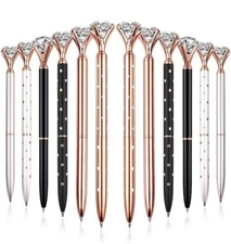 30 PCS Diamond Pen With Big Crystal Bling Metal Ballpoint Pen, Office Supplies