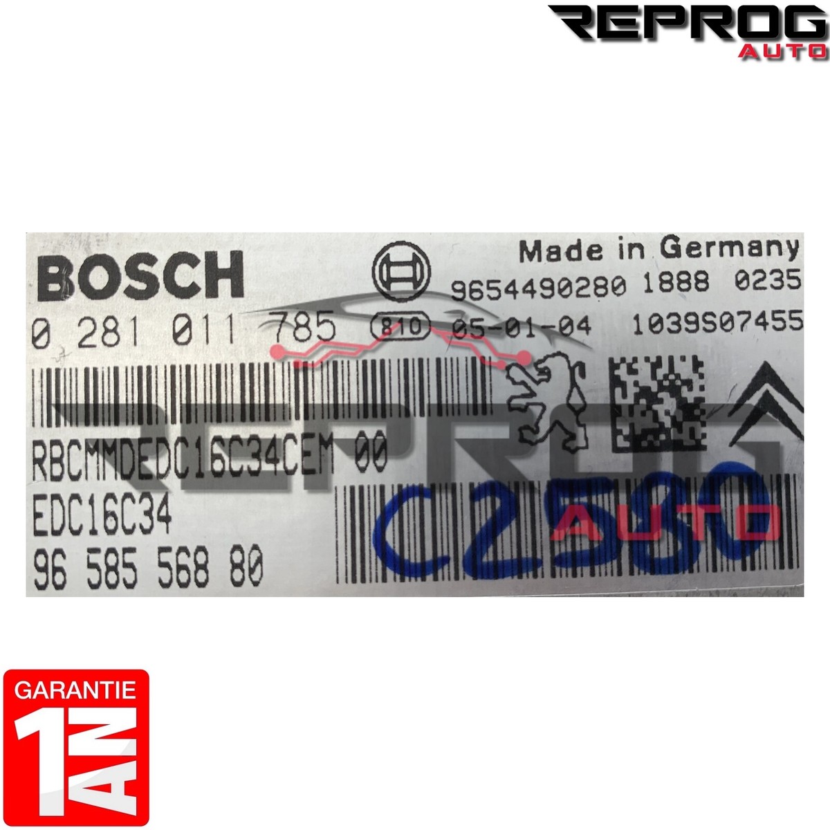 Calculateur Moteur (ECU) CITROËN C3 1.4 HDI - Réf. 0281011785 / 9658556880, Occasion