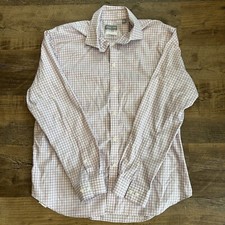 Michael Kors Purple Plaid Button Up Long Sleeve Dress Shirt SZ XL 17 34/35 Slim