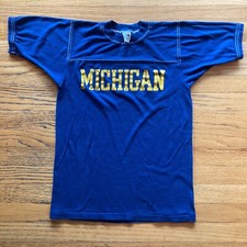 VINTAGE 1970s UNIVERSITY OF MICHIGAN WOLVERINES SHIRT ncaa football jersey vtg