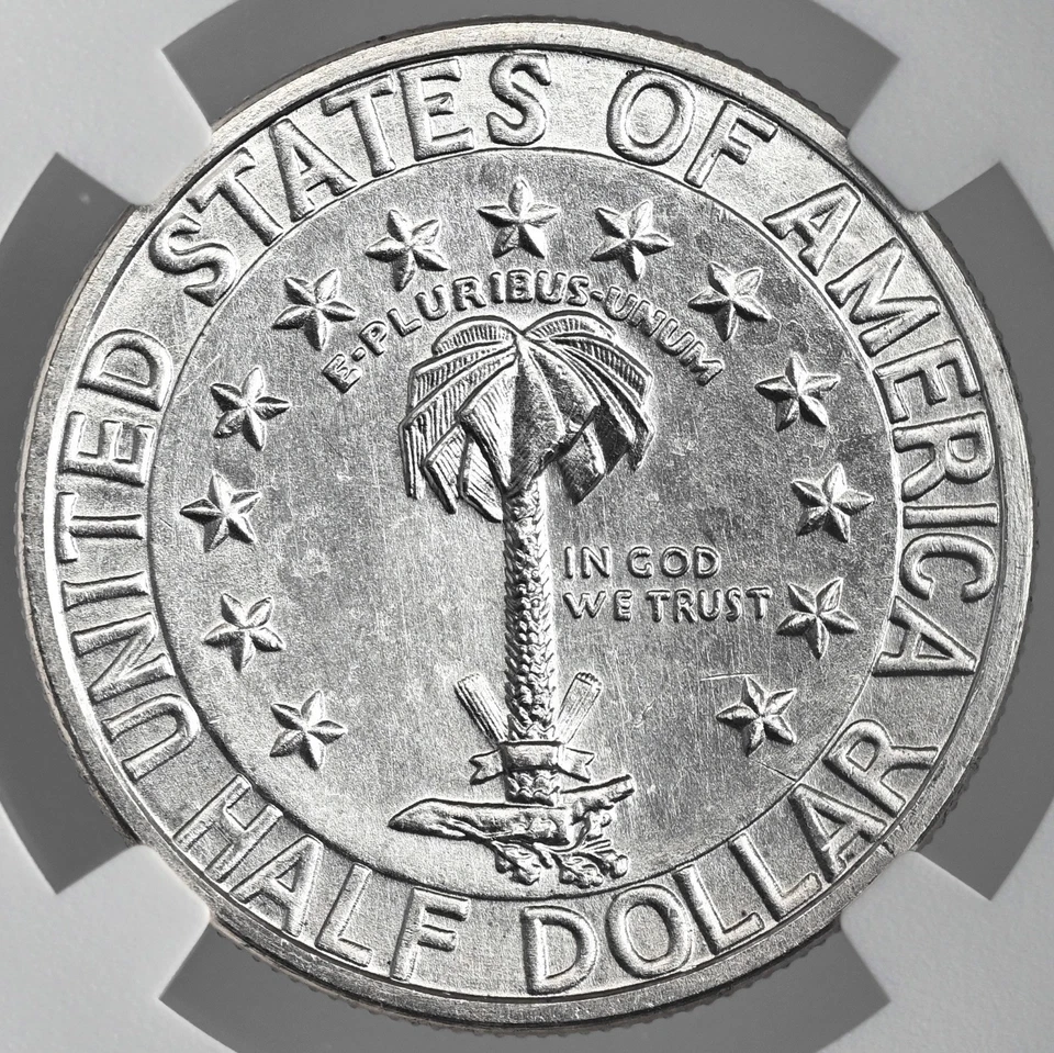 1936-D 50C COLUMBIA SILVER HALF DOLLAR NGC UNC DETAILS "CLEANED" #8405243-022 - Image 3 of 4