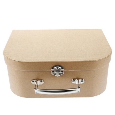 Paperboard Suitcase Blank Paper Storage Box With Lid and Handle Cardboard Lug...