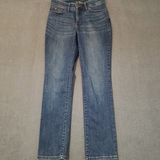 Lee Straight Leg Jeans Womens 6 Short Blue Flex Motion Mid Rise Regular Fit