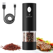 Electric Pepper or Salt Grinder, COKUNST USB Rechargeable Automatic Pepper Gr...