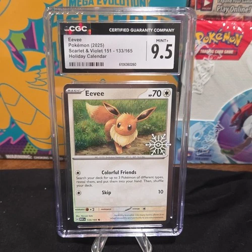 Pokémon Eevee 133/165 Scarlet & Violet 151 holiday calander CGC 9.5 (2025)